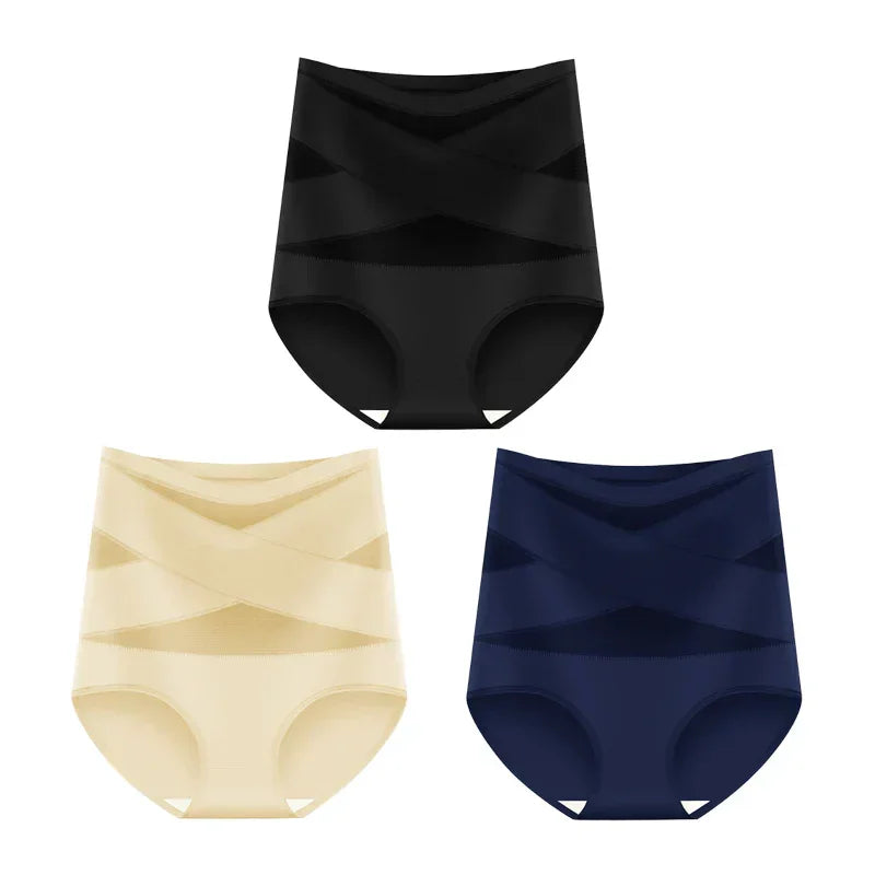 💕Limited Sale 50% OFF✨Plus-Size High-Waist Cross Tummy Control Panties