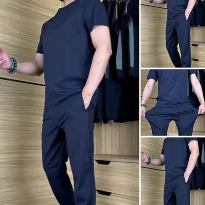 ⏰🔥LIMITED TIME 50% OFF!🔥50K+ SOLD!Men's Casual Ice Silk Stretch Sports Suit✨