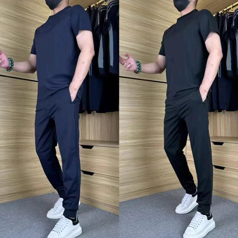⏰🔥LIMITED TIME 50% OFF!🔥50K+ SOLD!Men's Casual Ice Silk Stretch Sports Suit✨