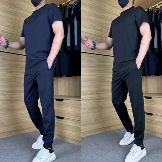 ⏰🔥LIMITED TIME 50% OFF!🔥50K+ SOLD!Men's Casual Ice Silk Stretch Sports Suit✨