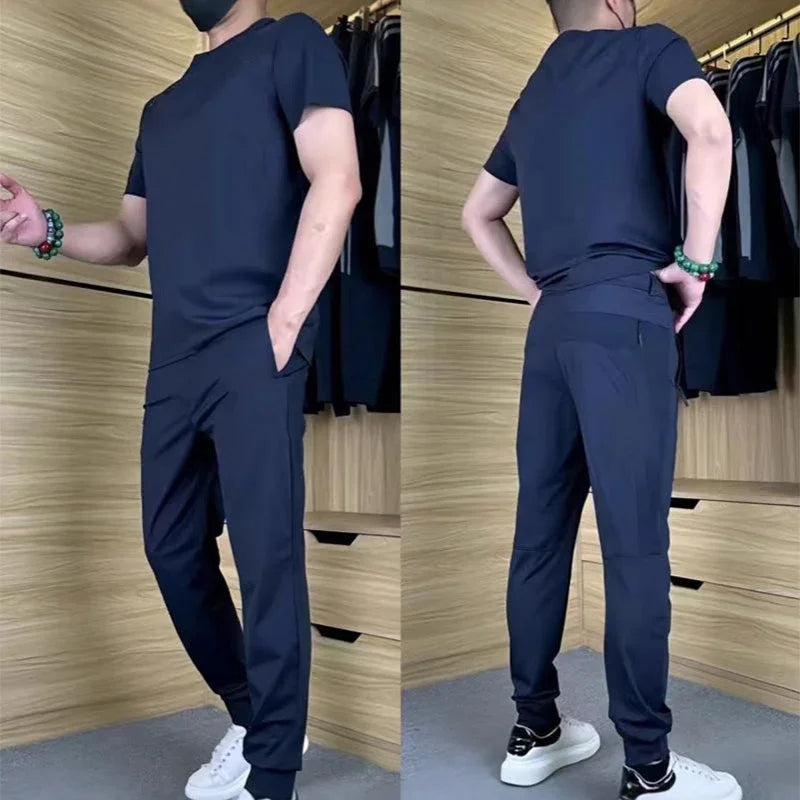 ⏰🔥LIMITED TIME 50% OFF!🔥50K+ SOLD!Men's Casual Ice Silk Stretch Sports Suit✨