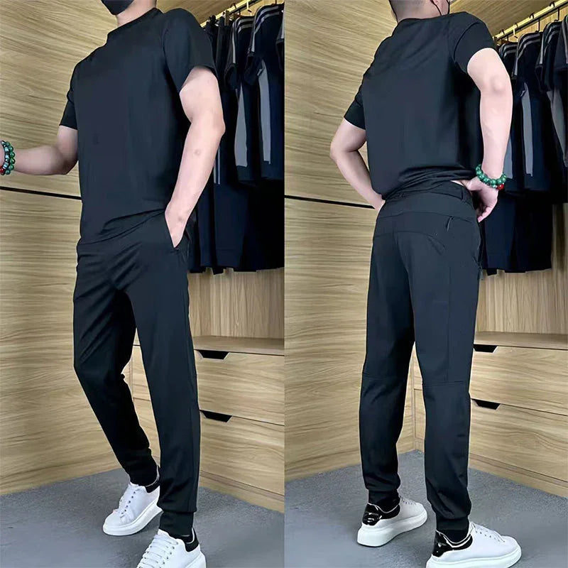 ⏰🔥LIMITED TIME 50% OFF!🔥50K+ SOLD!Men's Casual Ice Silk Stretch Sports Suit✨