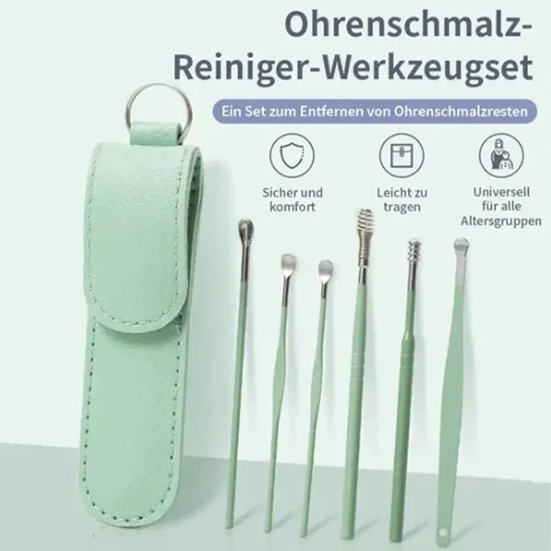 📢Portable 6-piece stainless steel ear piercing kit - Spiral ear tool✨