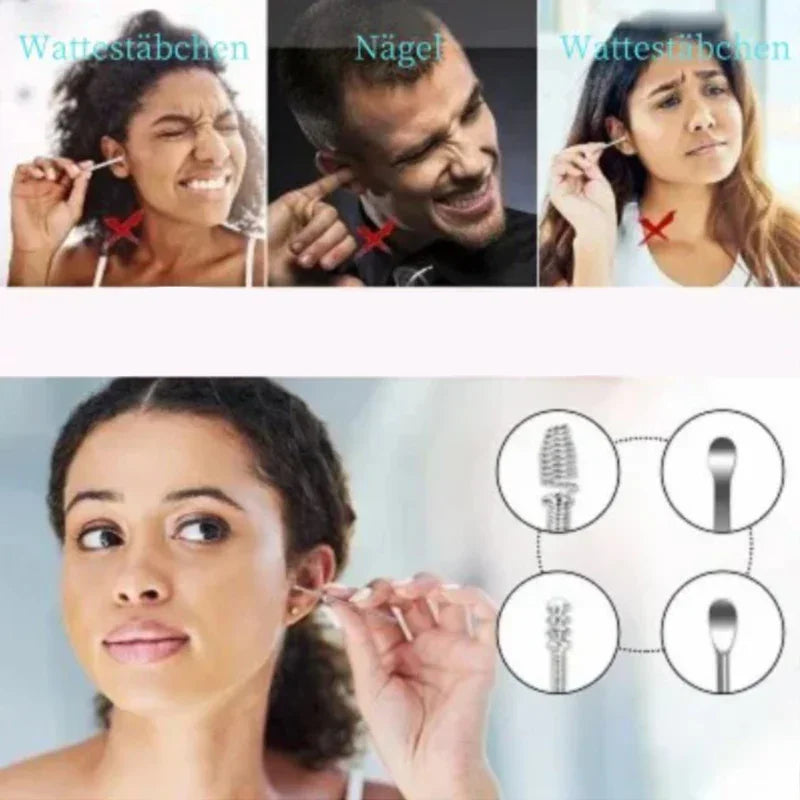 📢Portable 6-piece stainless steel ear piercing kit - Spiral ear tool✨