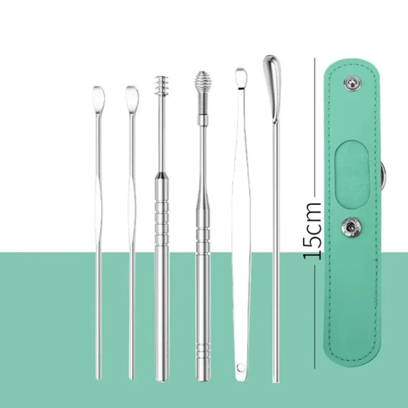 📢Portable 6-piece stainless steel ear piercing kit - Spiral ear tool✨