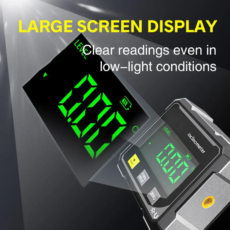 📐4-Side Magnetic Digital Angle Gauge with Laser