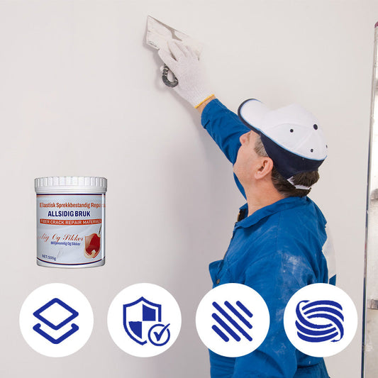 🔧 50% OFF NOW! ✨ Elastic Crack Resistant Wall Repair Paste - Flexible & Waterproof Filler for Interior/Exterior Walls with Easy Application 🏠✨