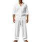 👔 Men’s Shirt & Pants Set – Casual, Breathable Linen, Relaxed Fit ✨