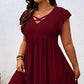 ⏰🔥LIMITED TIME 50% OFF! 👗 Women’s V-Neck Ruffle Trim Dress – Flattering Fit, Soft Fabric & Perfect for Any Event ✨🌸
