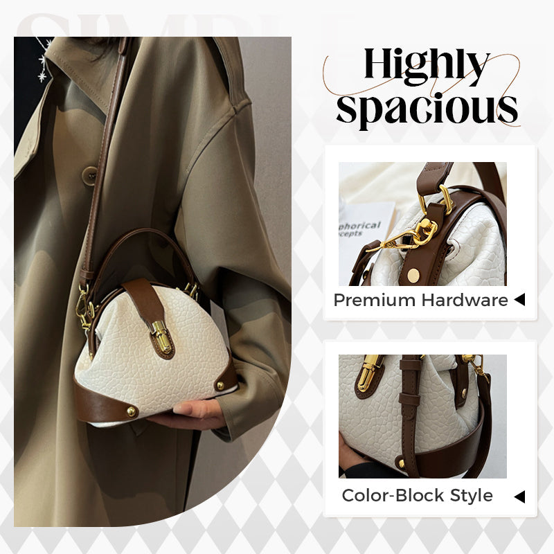 👜 LIMITED-TIME 50% OFF! ✨ Color-Blocked Bag – Stylish, Metal Hardware, Multi-Way 🧳