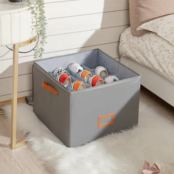 📢📢50% OFF !!!⏰ Fabric Shoe Organizer Storage Box👟– Foldable Design, Large Capacity, Dustproof & Breathable, Space-Saving for Closet & Bedroom 🧺