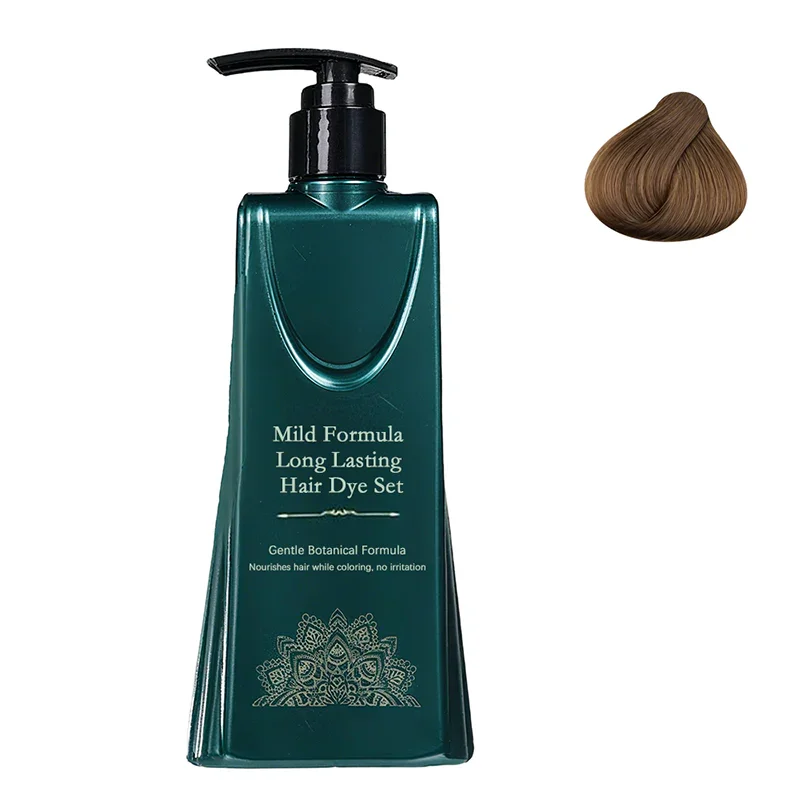 clarioy gentle botanical long lasting hair dye set bottle with light brown hair color sample