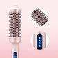 Rose gold heated hair brush with LED temperature display, premium home styling tool clarioy