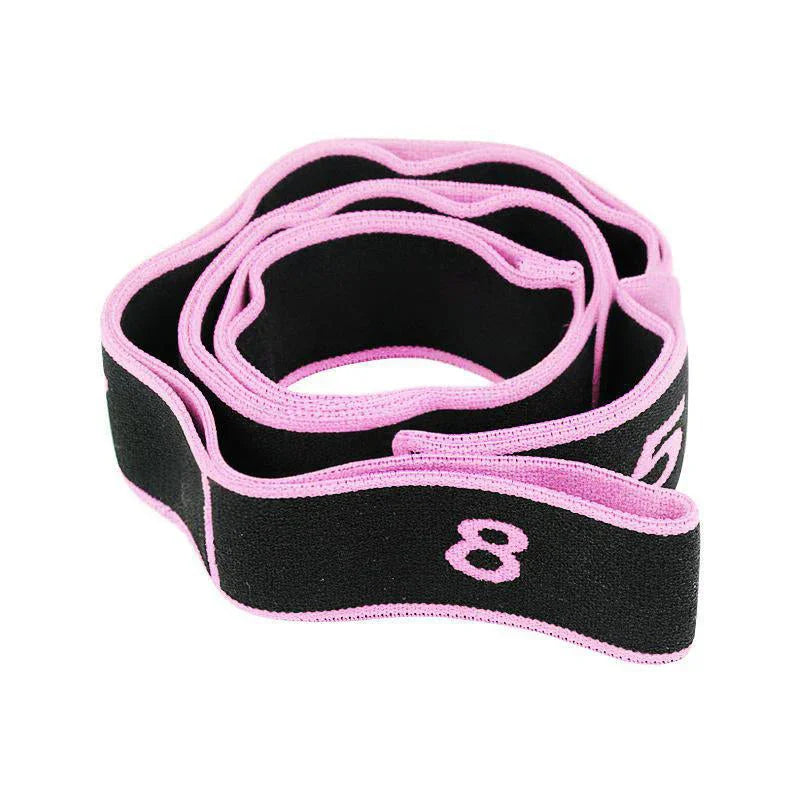 Black and pink numbered resistance band for workouts, fitness accessory from clarioy.