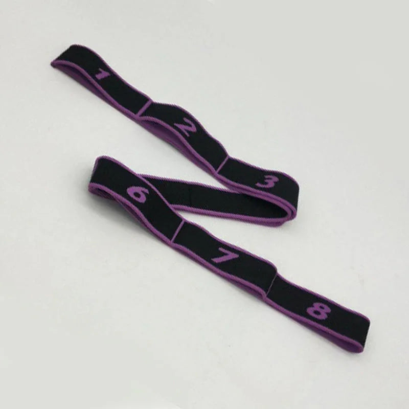 Purple and black numbered stretch exercise strap for home fitness, clarioy auto tools store