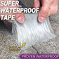 Hands applying super waterproof butyl rubber tape on cracked concrete, premium auto tool from clarioy.