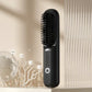 Sleek black electric hair straightening brush on modern counter, premium home electronics by clarioy