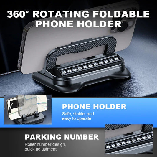 📱Today only!!9.99$✨ 360° Rotating Foldable Phone Holder - Universal Compatibility with Anti-Slip Base for Desk, Car & Travel Use 🚗💻