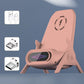 Pink wireless charging stand with digital display, USB, micro USB, and USB-C connectors