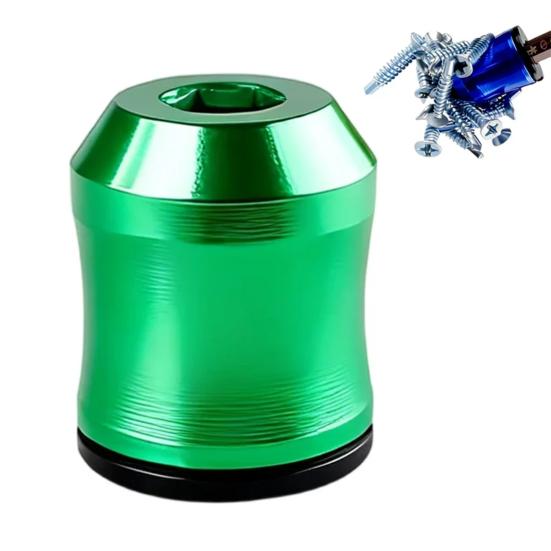 Green magnetic screw holder and blue screwdriver with screws, auto tool from clarioy