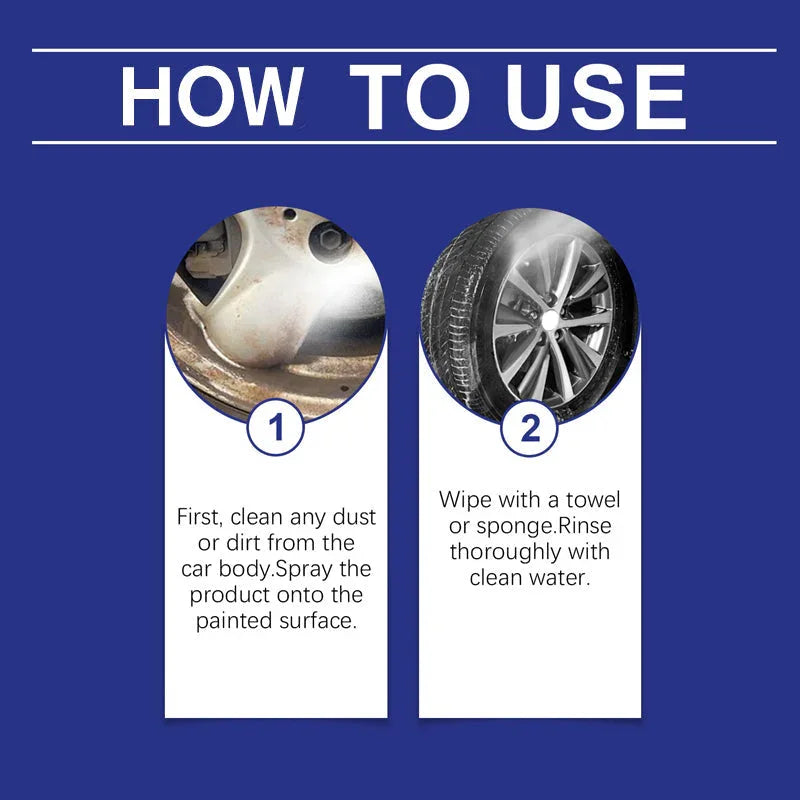How to use auto cleaning spray on car body and wheels, step-by-step guide from Clarioy