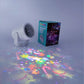 LED projection light projects colorful holiday patterns, box beside, clarioy homeware electronics