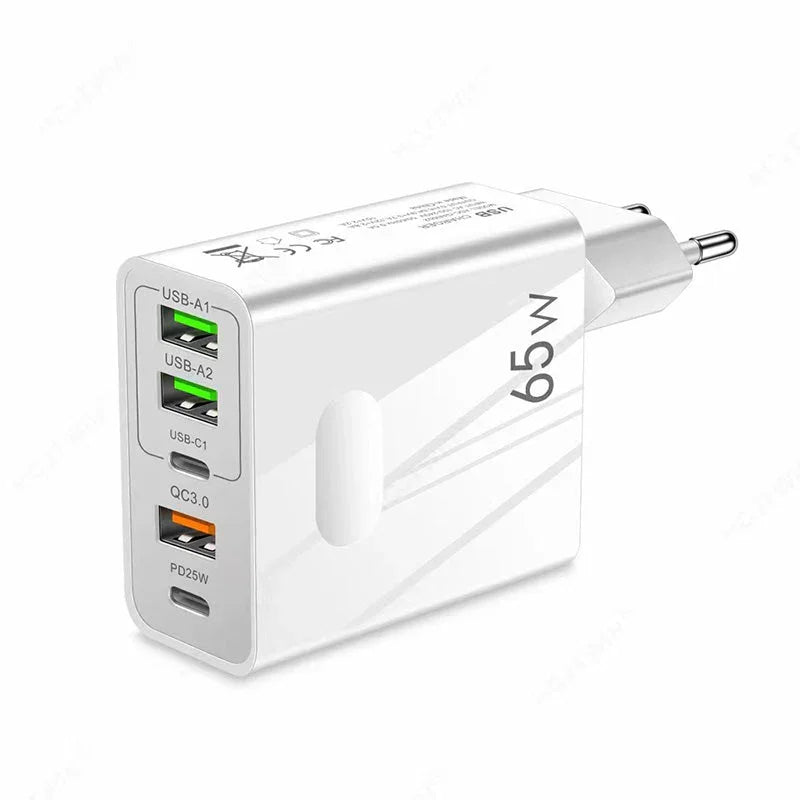 Clarioy 65W USB wall charger with multiple ports for fast charging electronics