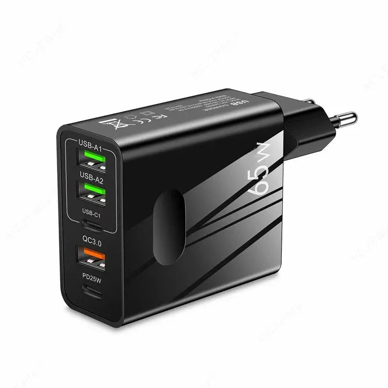 clarioy 65W USB wall charger with multiple ports, fast charging adapter for electronics