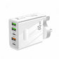 65W multi-port USB wall charger with PD25W and QC3.0 for fast charging, clarioy electronics