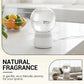 Eco-friendly glass aroma diffuser on modern kitchen counter, promoting natural fragrance