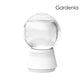 Clarioy Gardenia air humidifier with clear glass globe and white base, modern homeware