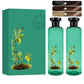 Green olive oil bottles with matching box, olive branch design, hair color chart, clarioy homeware.