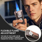 Man holding an adjustable butane torch lighter with blue flame, featured for Clarioy auto tools.