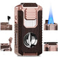 Wood and metal torch lighter with triple jet flames, cigar punch, and Clarioy premium toolkit design