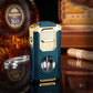 Luxury torch lighter with gold and carbon fiber finish on a table, clarioy premium homeware