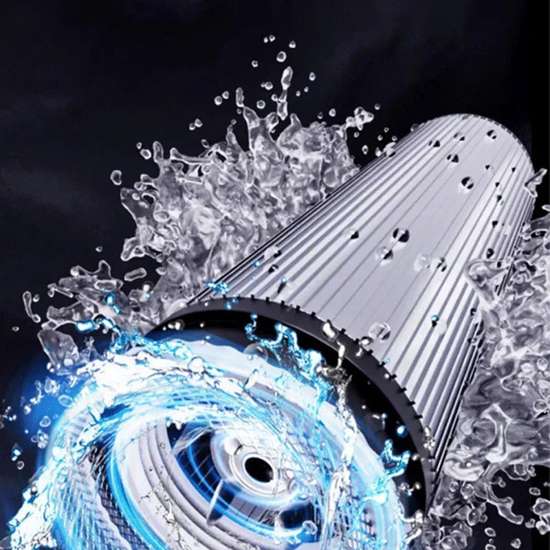 High-pressure water filter cartridge with water splashes, premium auto tool from clarioy