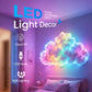 LED cloud light wall decor with RGB lighting in modern bedroom, USB powered, DIY home decor by clarioy.