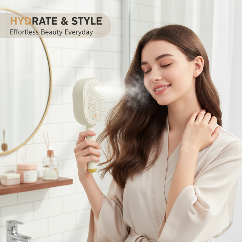 📢📢56 %  OFF💆 ✨ 3-in-1 Electric Spray & Massage Hair Brush