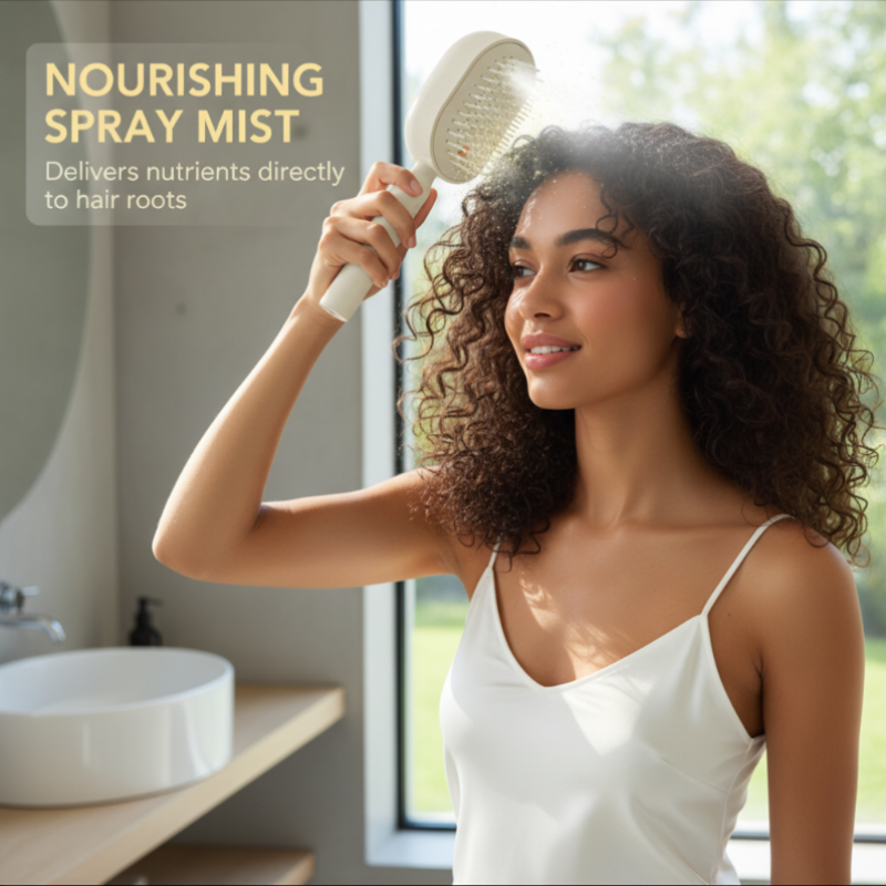 📢📢56 %  OFF💆 ✨ 3-in-1 Electric Spray & Massage Hair Brush