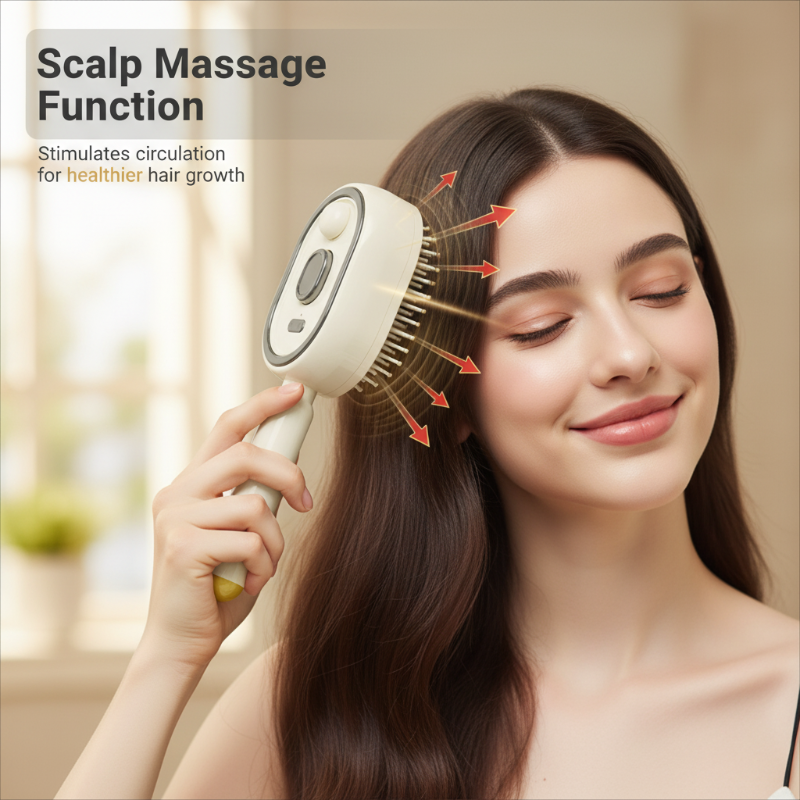 📢📢56 %  OFF💆 ✨ 3-in-1 Electric Spray & Massage Hair Brush