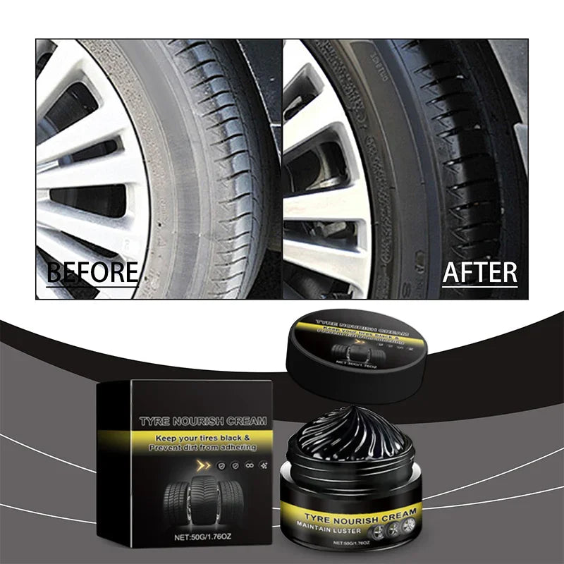 🚗 BUY 2 GET 1 FREE! ✨ Tire Wax – Restores Black Gloss, Blocks UV, Repels Dirt & Easy Quick Application for Long-Lasting Shine 🛞