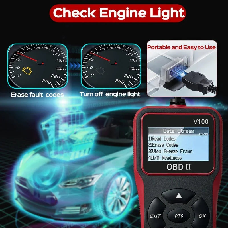 OBD2 scanner diagnostic tool for cars, erasing fault codes and turning off engine lights, clarioy auto tool