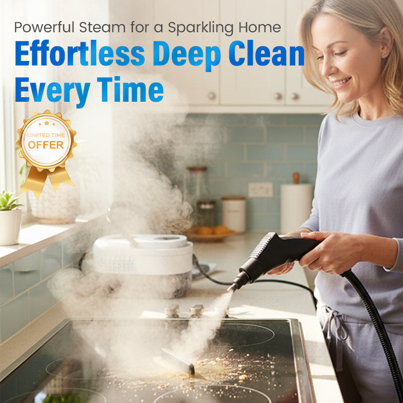 🥳2026 HOT SALE🥳💞50K+ SOLD!📢⏰ 50% OFF! High‑Temp Steam Cleaner – 105°C steam, 15s heat‑up. Kills 99.9% germs, no chemicals. 6 levels, large 1100ml tank. Multi‑surface magic! 🔥✨
