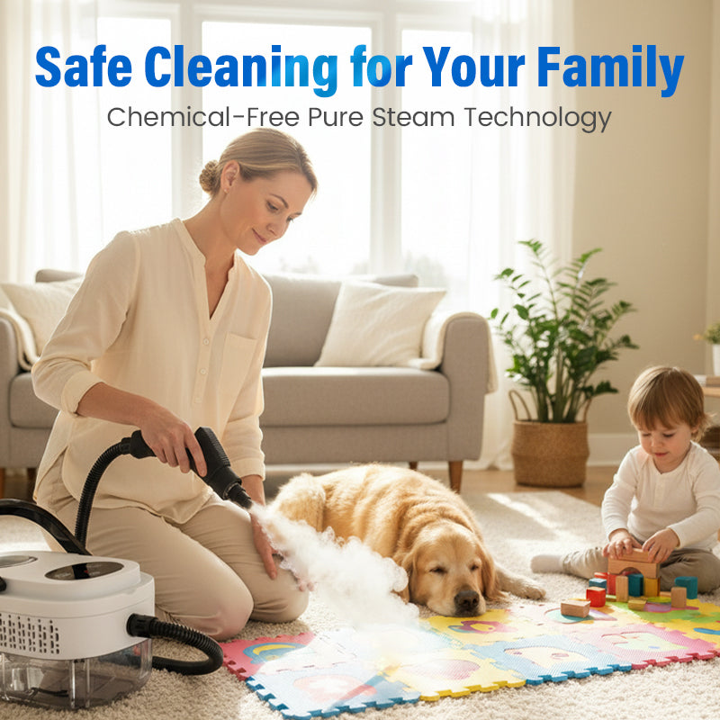🥳2026 HOT SALE🥳💞50K+ SOLD!📢⏰ 50% OFF! High‑Temp Steam Cleaner – 105°C steam, 15s heat‑up. Kills 99.9% germs, no chemicals. 6 levels, large 1100ml tank. Multi‑surface magic! 🔥✨