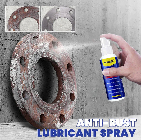 Hand spraying anti-rust lubricant on rusty metal part, clarioy auto tool product demo