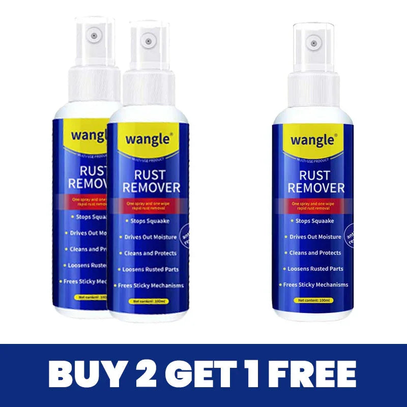 Wangle rust remover spray bottles with Buy 2 Get 1 Free offer, clarioy auto tools promo