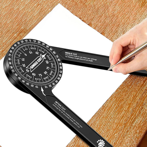 ⏳🔥LIMITED-TIME 50% OFF! ⏰📏 Precision Aluminum Protractor‑Miter Saw Angle Finder Gauge, 360 Degree Angle Measuring Tool, Anodized Aluminum Protractor for Woodworking, Carpentry & DIY Cutting Projects