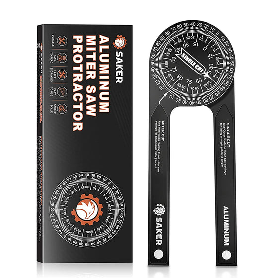 ⏳🔥LIMITED-TIME 50% OFF! ⏰📏 Precision Aluminum Protractor‑Miter Saw Angle Finder Gauge, 360 Degree Angle Measuring Tool, Anodized Aluminum Protractor for Woodworking, Carpentry & DIY Cutting Projects