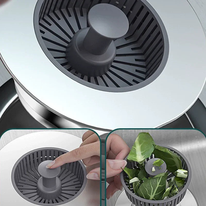 Kitchen sink strainer basket collecting vegetable scraps, eco-friendly homeware from clarioy