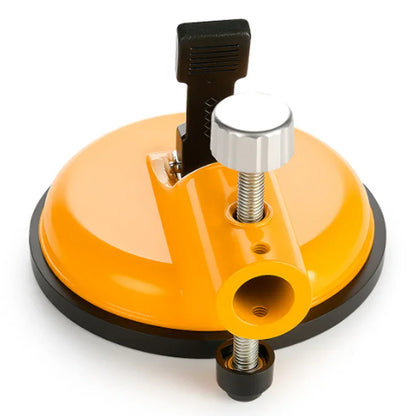 Yellow suction cup glass lifter with metal screw clamp, auto tool from clarioy